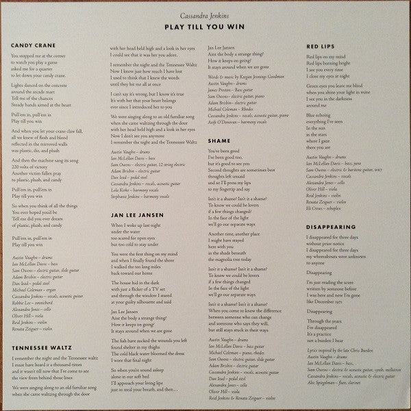 Cassandra Jenkins – Play Till You Win LP vinyl record, image 7 of 8