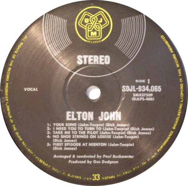 Elton John – Elton John LP vinyl record, image 3 of 4