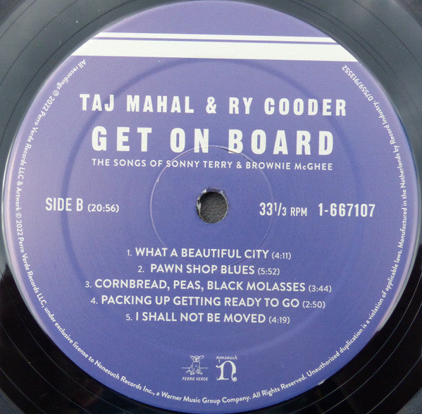 Taj Mahal, Ry Cooder – Get On Board (The Songs Of Sonny Terry & Brownie McGhee) LP vinyl record, image 4 of 6