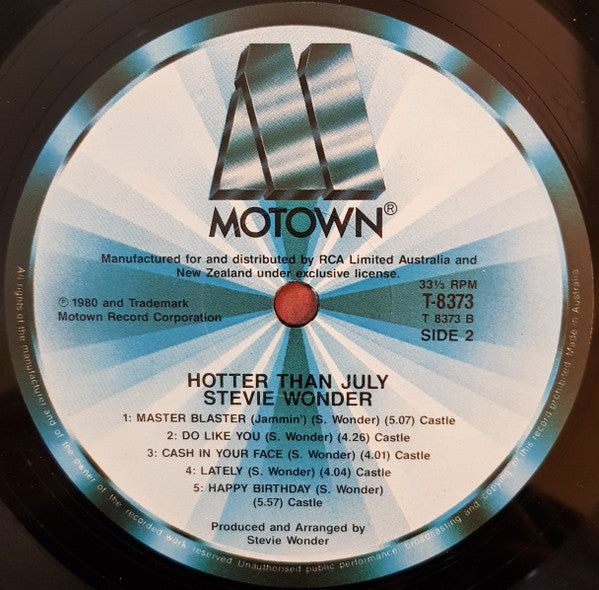 Stevie Wonder – Hotter Than July LP vinyl record, image 7 of 7