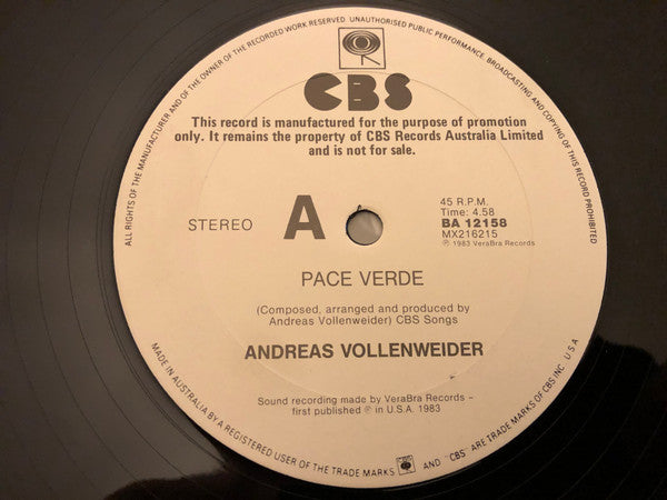Andreas Vollenweider – Pace Verde 12" vinyl record, image 3 of 4