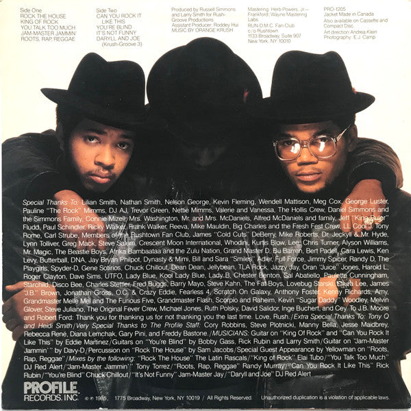Run-DMC – King Of Rock LP vinyl record, image 2 of 6