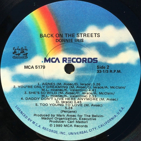 Donnie Iris – Back On The Streets LP vinyl record, image 4 of 4