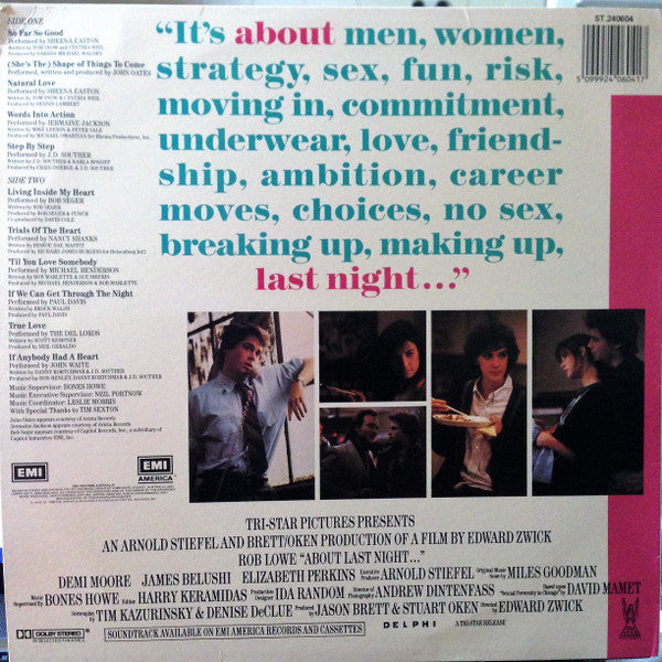 Various – "About Last Night..." Music From The Motion Picture LP vinyl record, image 2 of 4