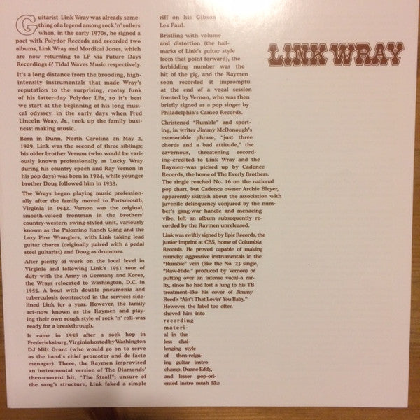 Link Wray – Link Wray LP vinyl record, image 7 of 10