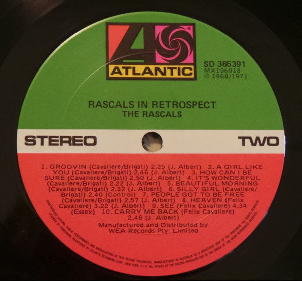 The Rascals – In Retrospect LP vinyl record, image 4 of 6