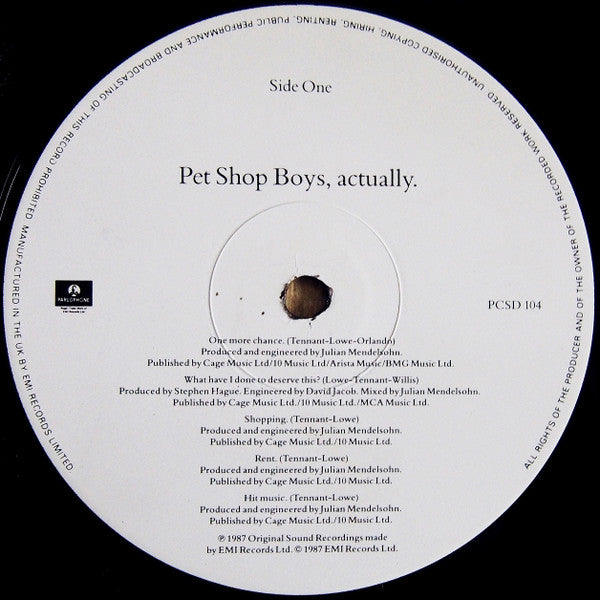Pet Shop Boys – Actually LP vinyl record, image 3 of 6