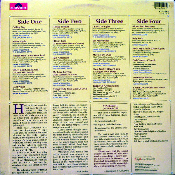 Hank Williams – I Ain't Got Nothin' But Time: December 1946 - August 1947 (2xLP) LP vinyl record, image 3 of 7