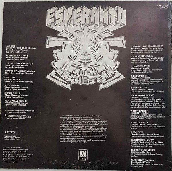 Esperanto – Esperanto Rock Orchestra LP vinyl record, image 2 of 4