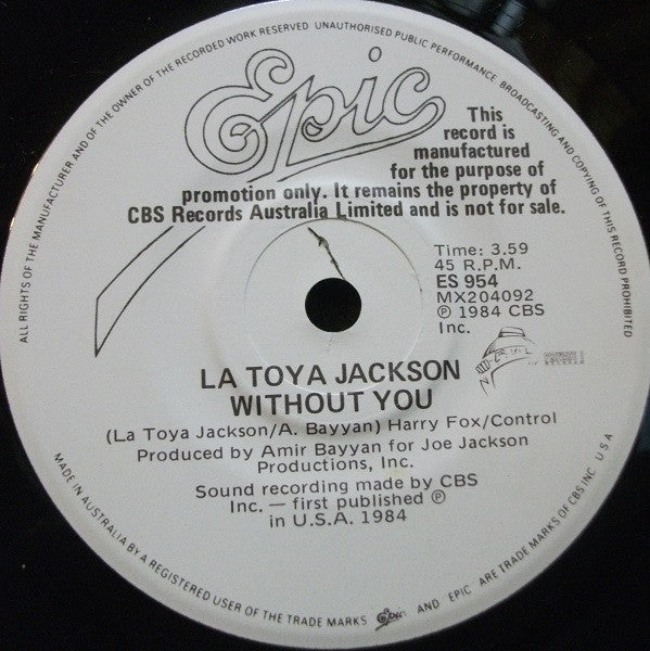 La Toya Jackson – Heart Don't Lie 7" vinyl record, image 4 of 4