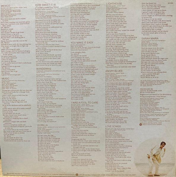 James Taylor – Gorilla LP vinyl record, image 2 of 4