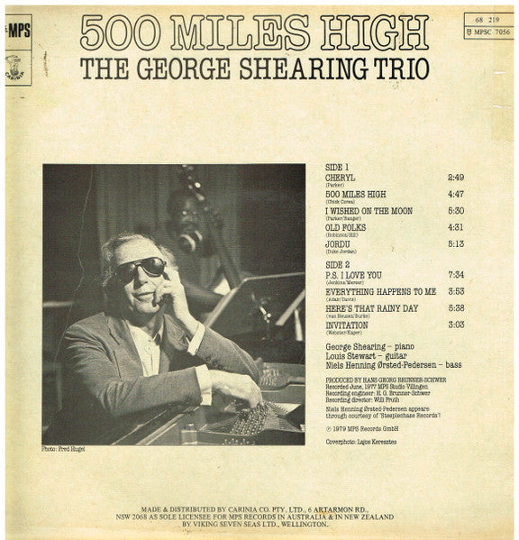 George Shearing Trio – 500 Miles High LP vinyl record, image 2 of 4