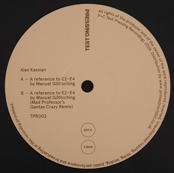 Alex Kassian, Mad Professor – E2-E4 (A Reference To E2-E4 By Manuel Göttsching) 12" vinyl record, image 4 of 4