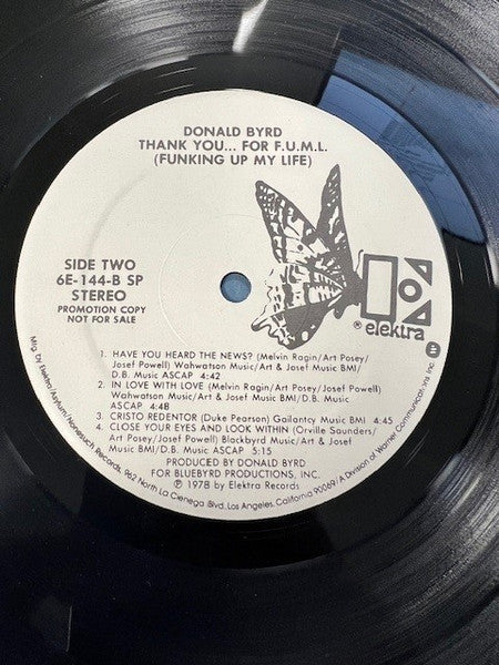 Donald Byrd – Thank You … For F.U.M.L. (Funking Up My Life) LP vinyl record, image 2 of 3