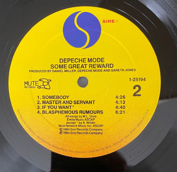 Depeche Mode – Some Great Reward LP vinyl record, image 4 of 4