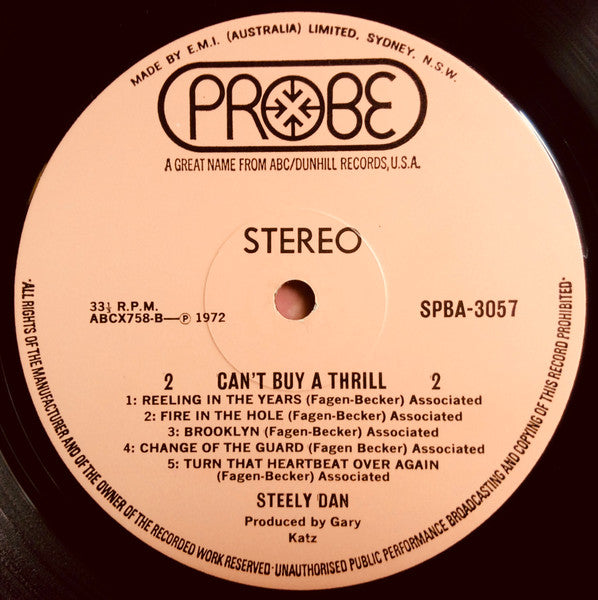 Steely Dan – Can't Buy A Thrill LP vinyl record, image 4 of 4