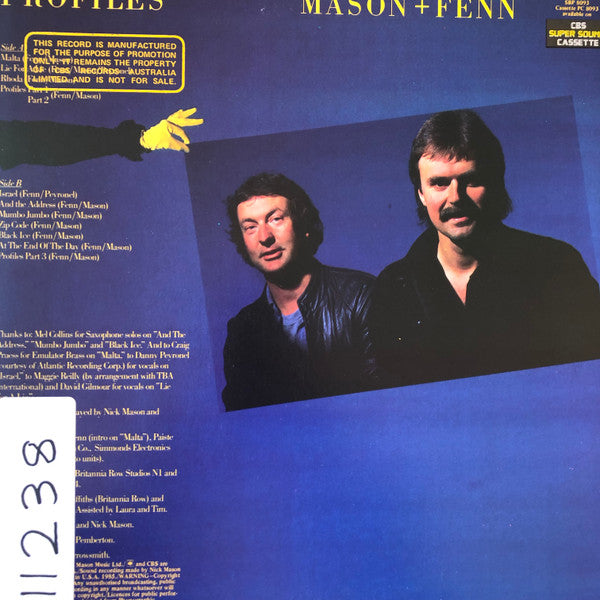 Nick Mason, Rick Fenn – Profiles LP vinyl record, image 2 of 4