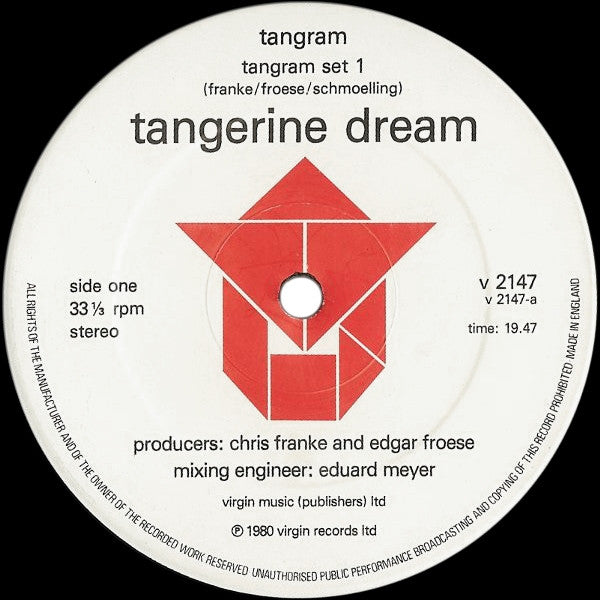 Tangerine Dream – Tangram LP vinyl record, image 3 of 6