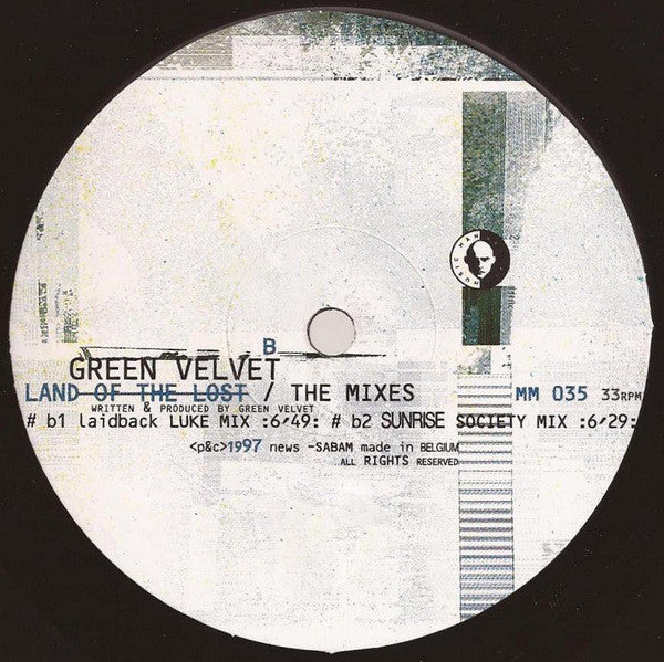 Green Velvet – Land Of The Lost / The Mixes 12" vinyl record, image 4 of 4