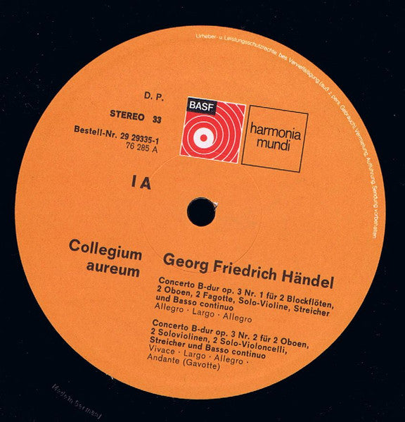 Georg Friedrich Händel, Collegium Aureum – Concerti Grossi Op. 3 / Concerto »Alexanderfest« (2xLP) LP vinyl record, image 5 of 8