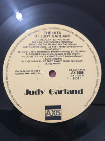 Judy Garland – The Hits Of Judy Garland LP vinyl record, image 3 of 4