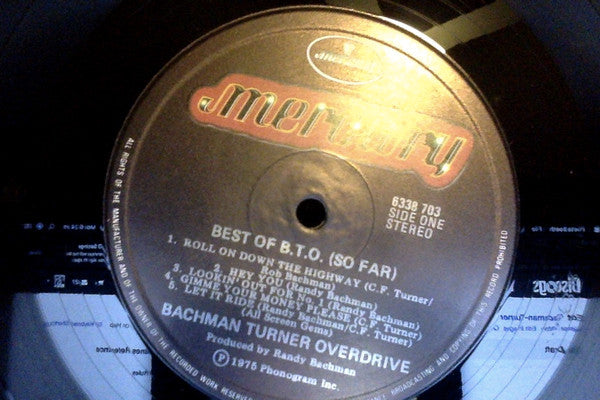 Bachman-Turner Overdrive – Best Of B.T.O. (So Far) LP vinyl record, image 1 of 2