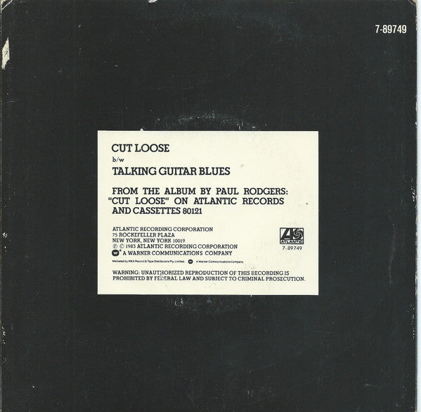 Paul Rodgers – Cut Loose 7" vinyl record, image 2 of 4