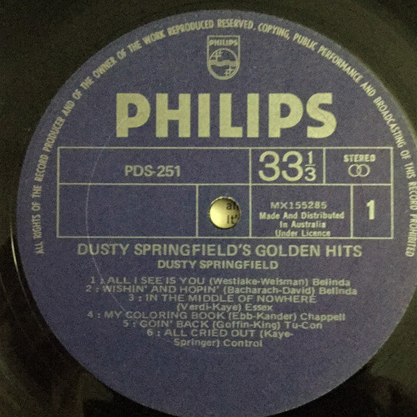 Dusty Springfield – Dusty Springfield's Golden Hits LP vinyl record, image 4 of 5