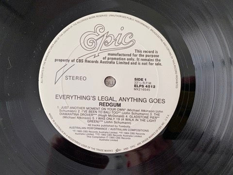 Redgum – Redgum's Greatest: Everything's Legal - Anything Goes LP vinyl record, image 2 of 5