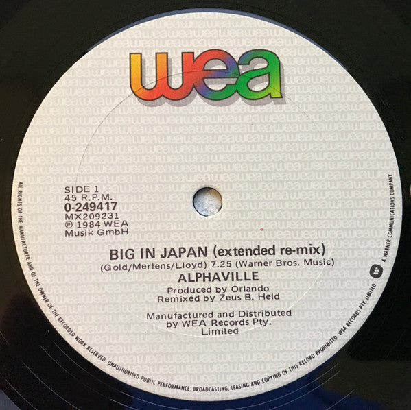 Alphaville – Big In Japan 12" vinyl record, image 3 of 4