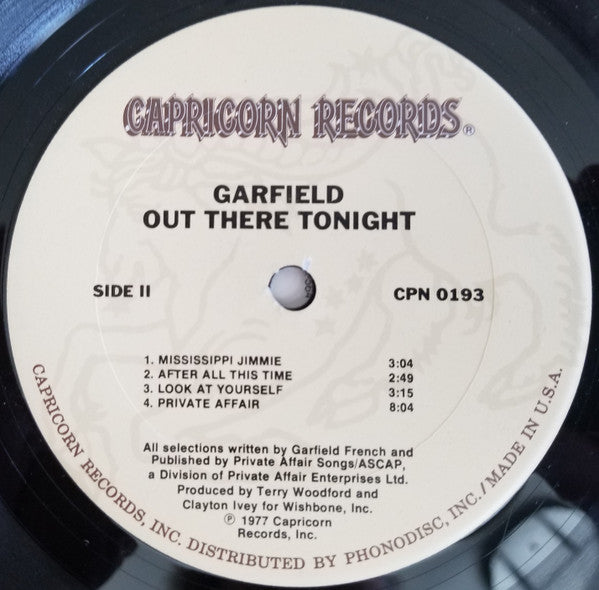 Garfield – Out There Tonight LP vinyl record, image 4 of 4