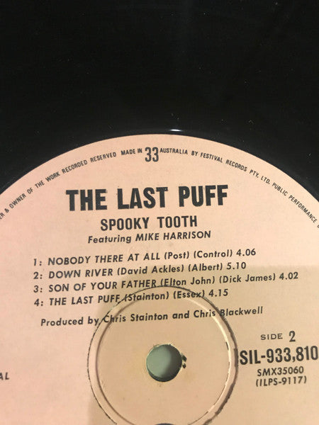Spooky Tooth, Mike Harrison – The Last Puff LP vinyl record, image 4 of 4