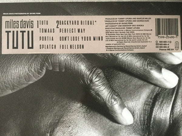 Miles Davis – Tutu LP vinyl record, image 8 of 8