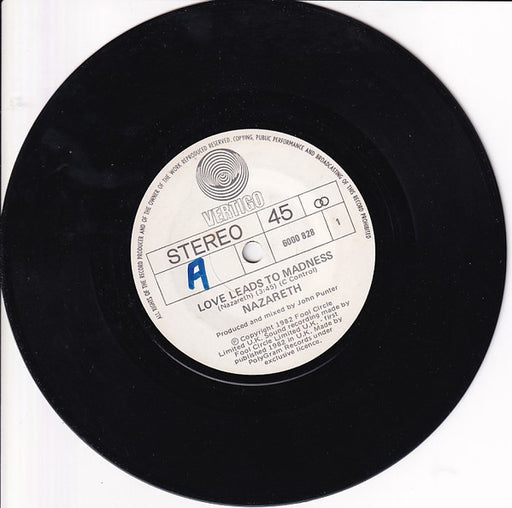 Nazareth – Love Leads To Madness / Take The Rap 7" vinyl record