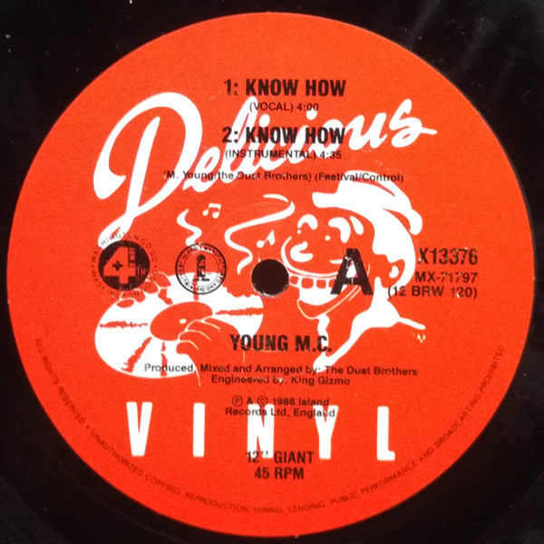Young MC – Know How / The Fastest Rhyme 12" vinyl record, image 1 of 3
