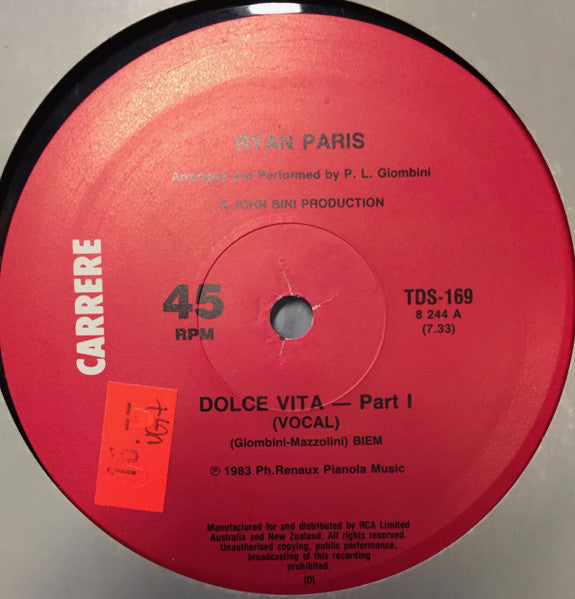 Ryan Paris – Dolce Vita 12" vinyl record, image 1 of 2