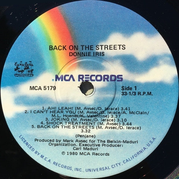 Donnie Iris – Back On The Streets LP vinyl record, image 3 of 4