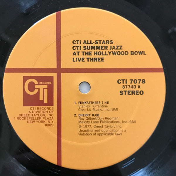 CTI All-Stars – CTI Summer Jazz At The Hollywood Bowl Live Three LP vinyl record, image 4 of 5
