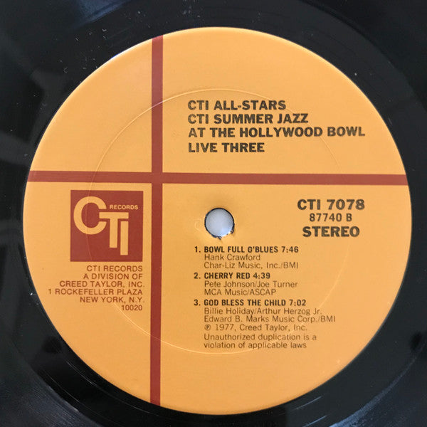 CTI All-Stars – CTI Summer Jazz At The Hollywood Bowl Live Three LP vinyl record, image 5 of 5