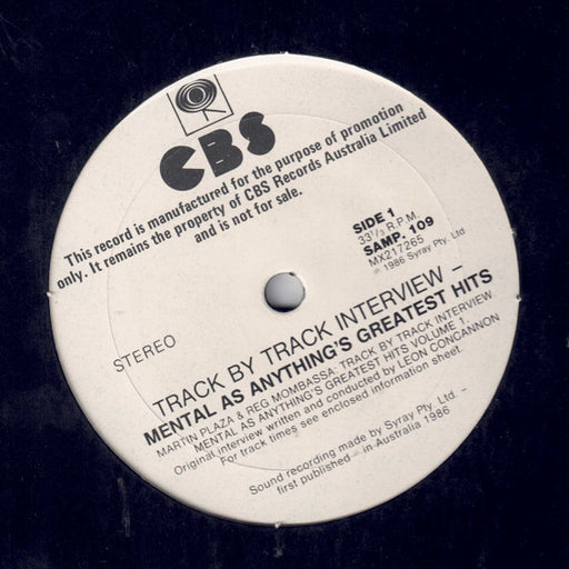 Mental As Anything – Track By Track Interview - Mental As Anything's Greatest Hits LP vinyl record, image 1 of 3