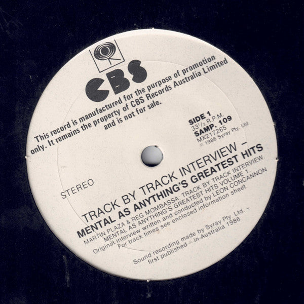 Mental As Anything – Track By Track Interview - Mental As Anything's Greatest Hits LP vinyl record, image 1 of 3