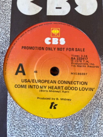 USA-European Connection – Come Into My Heart/Good Loving 7" vinyl record, image 1 of 2