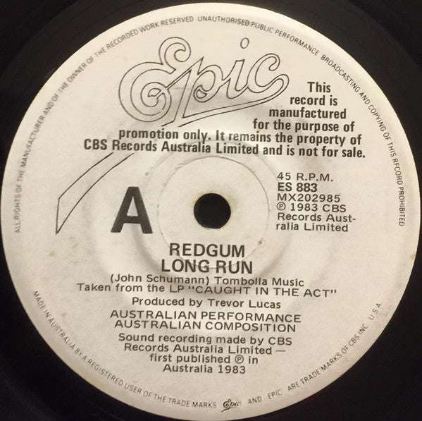 Redgum – Long Run 7" vinyl record