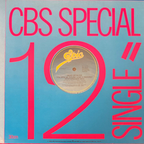 Dead Or Alive – You Spin Me Round (Like A Record) 12" vinyl record, image 2 of 2