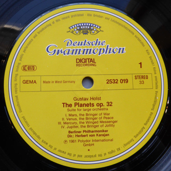 Gustav Holst, Berliner Philharmoniker, Herbert von Karajan – The Planets LP vinyl record, image 3 of 4