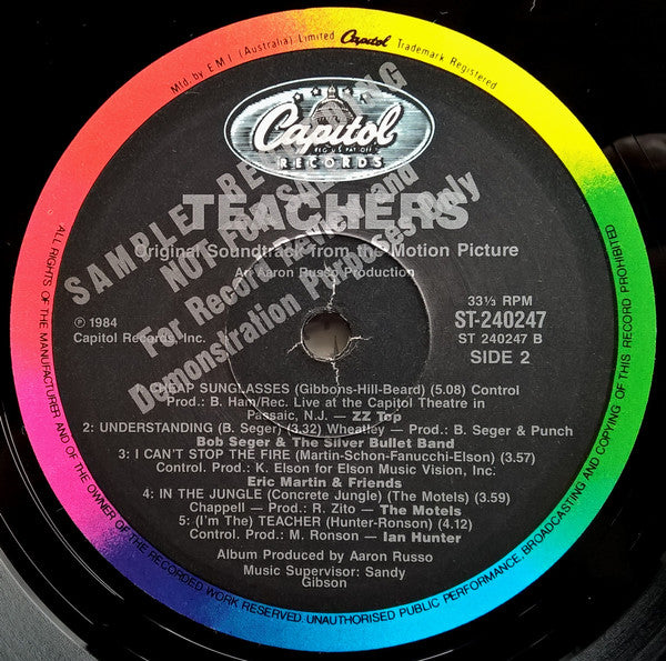 Various – Original Soundtrack From The Motion Picture "Teachers" LP vinyl record, image 4 of 4