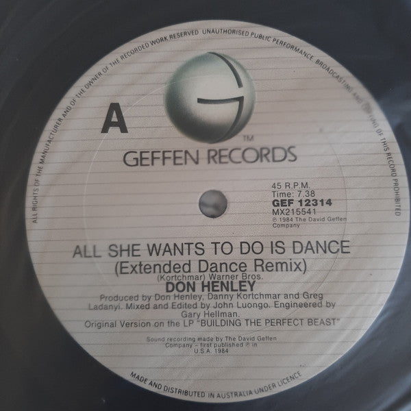 Don Henley – All She Wants To Do Is Dance 12" vinyl record, image 3 of 4