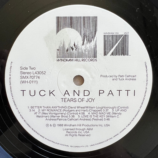 Tuck & Patti – Tears Of Joy LP vinyl record, image 4 of 4