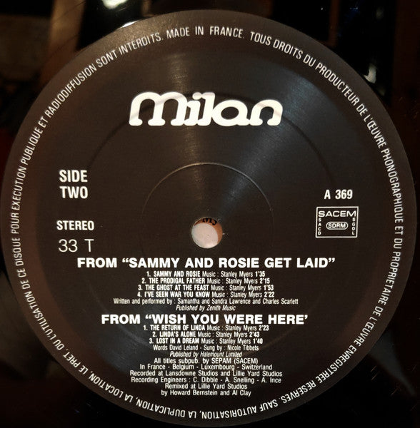 Stanley Myers – Music From The Films My Beautiful Laundrette/Wish You Were Here/Sammy And Rosie Get Laid LP vinyl record, image 7 of 7