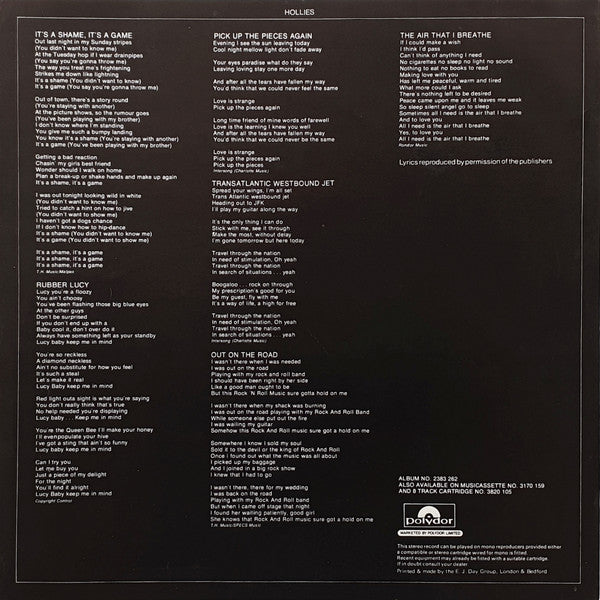 The Hollies – Hollies LP vinyl record, image 6 of 8